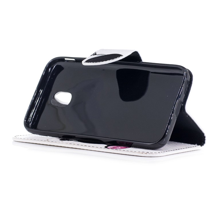 Impressão de padrões Suporte de carteira Estofado de couro para telefone com ímã para Samsung Galaxy J3 (2017) Versão da UE - panda-5