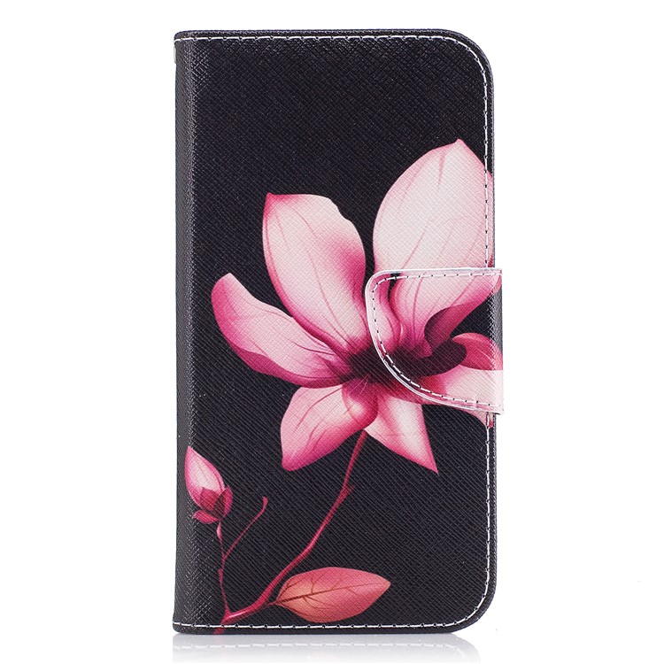 Pour Samsung Galaxy J3(2017) Version de l'UE Impression des motifs Support de portefeuille Couverture en cuir avec support de carte - fleurir-2