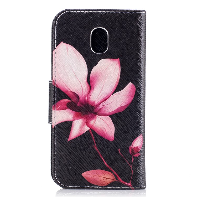 Pour Samsung Galaxy J3(2017) Version de l'UE Impression des motifs Support de portefeuille Couverture en cuir avec support de carte - fleurir-3