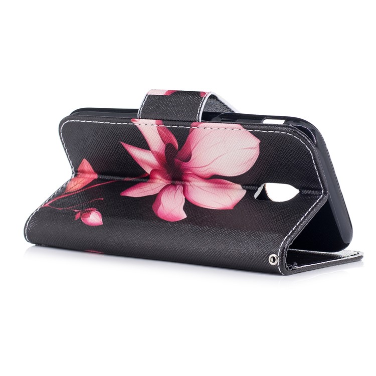 Pour Samsung Galaxy J3(2017) Version de l'UE Impression des motifs Support de portefeuille Couverture en cuir avec support de carte - fleurir-4