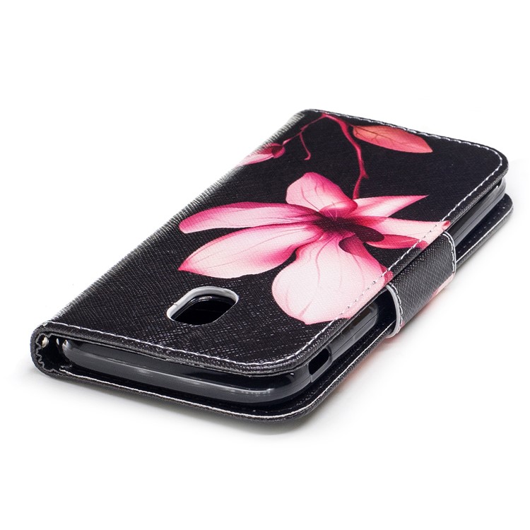 Pour Samsung Galaxy J3(2017) Version de l'UE Impression des motifs Support de portefeuille Couverture en cuir avec support de carte - fleurir-7