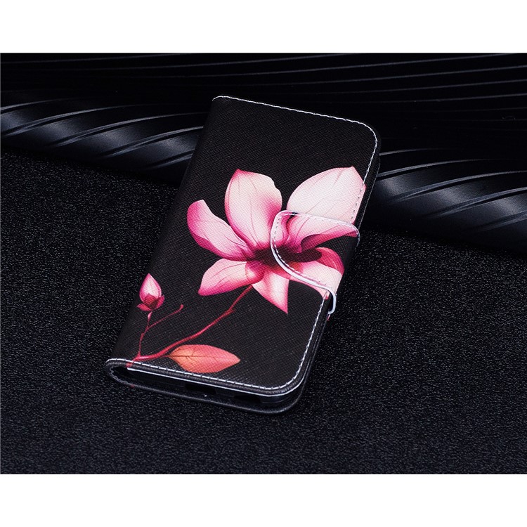 Pour Samsung Galaxy J3(2017) Version de l'UE Impression des motifs Support de portefeuille Couverture en cuir avec support de carte - fleurir-9
