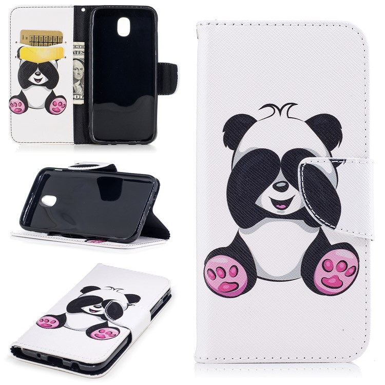 Pattern Printing Magnetic Leather Wallet Phone Casing with Stand for Samsung Galaxy J5 (2017) EU Version - Panda-1