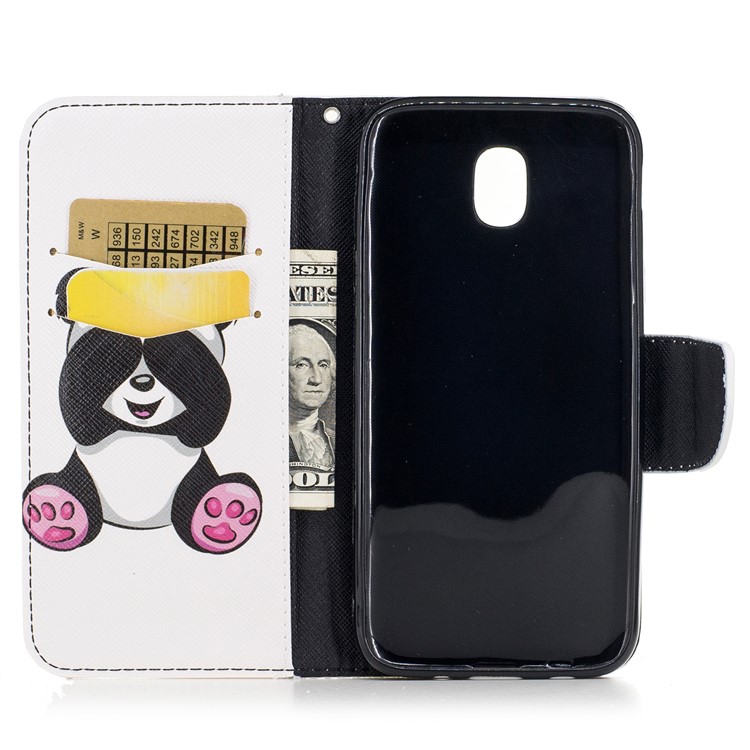 Pattern Printing Magnetic Leather Wallet Phone Casing with Stand for Samsung Galaxy J5 (2017) EU Version - Panda-8