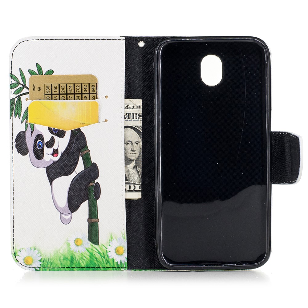 Pattern Printing Wallet Stand Leather Casing Cover for Samsung Galaxy J7 (2017) EU Version - Lovely Panda-8