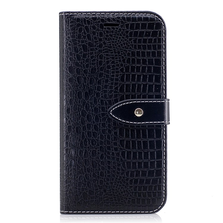 Crocodile Texture Wallet PU Leather Stand Case with Card Slots for Samsung Galaxy J3 (2017) EU Version - Black-2