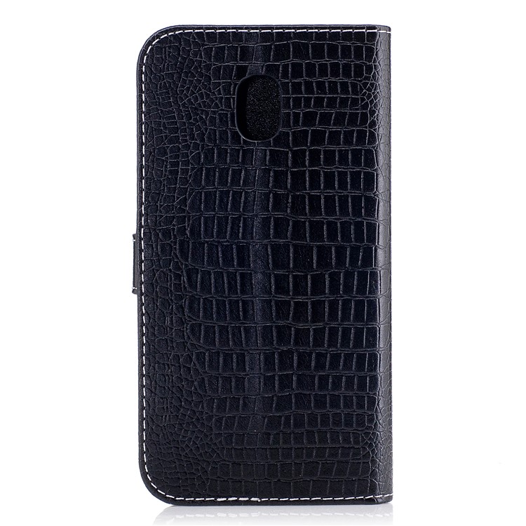 Crocodile Texture Wallet PU Leather Stand Case with Card Slots for Samsung Galaxy J3 (2017) EU Version - Black-3