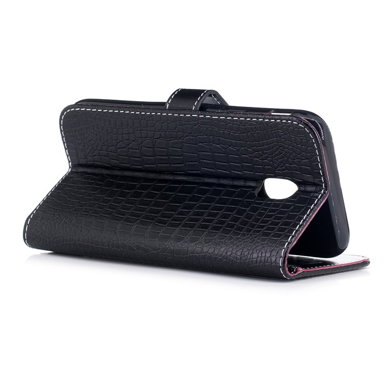 Crocodile Texture Wallet PU Leather Stand Case with Card Slots for Samsung Galaxy J3 (2017) EU Version - Black-4