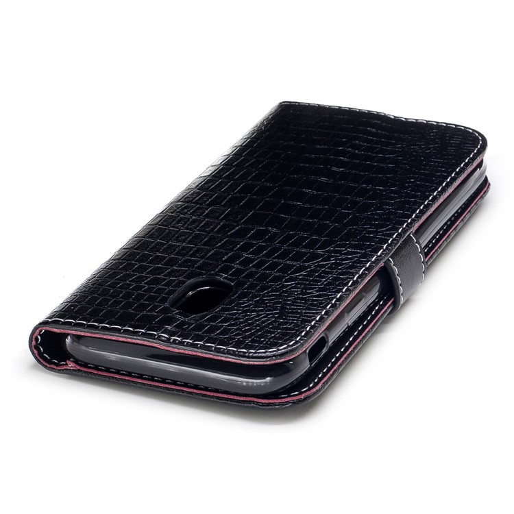Crocodile Texture Wallet PU Leather Stand Case with Card Slots for Samsung Galaxy J3 (2017) EU Version - Black-7