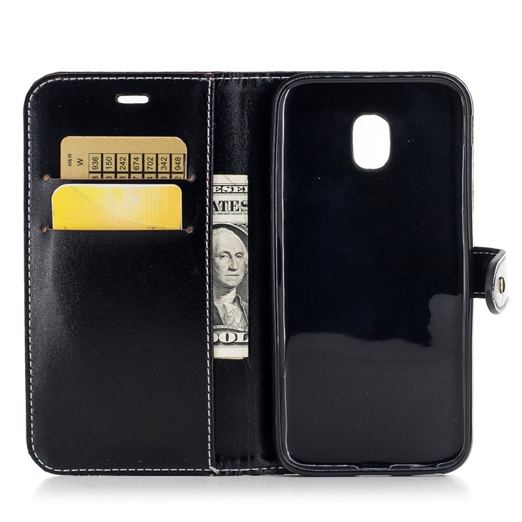 Crocodile Texture Wallet PU Leather Stand Case with Card Slots for Samsung Galaxy J3 (2017) EU Version - Black-8