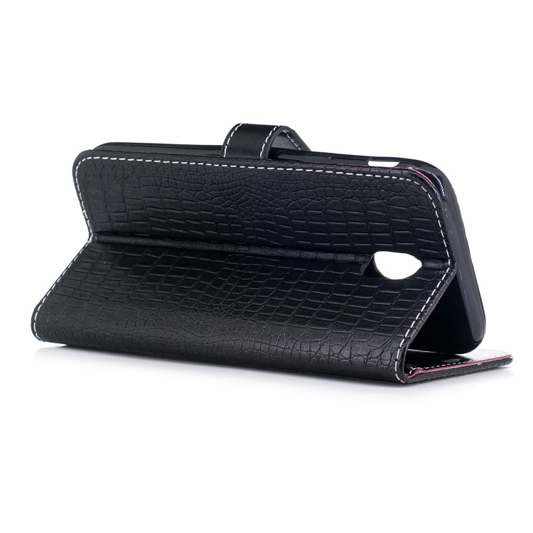 For Samsung Galaxy J5 (2017) J530 EU Version Crocodile Texture PU Leather Wallet Stand Mobile Phone Cover - Black-4
