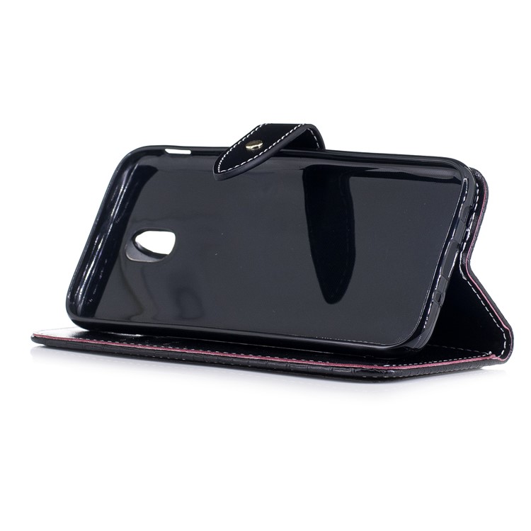 For Samsung Galaxy J5 (2017) J530 EU Version Crocodile Texture PU Leather Wallet Stand Mobile Phone Cover - Black-5