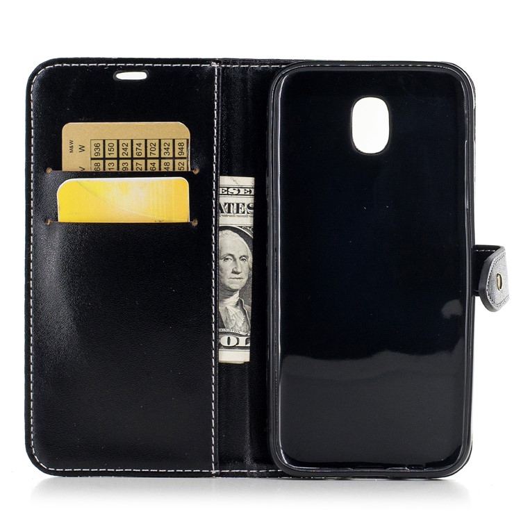 For Samsung Galaxy J5 (2017) J530 EU Version Crocodile Texture PU Leather Wallet Stand Mobile Phone Cover - Black-8