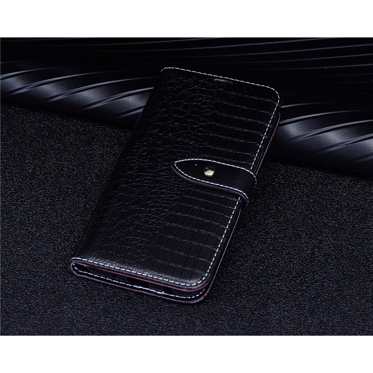 For Samsung Galaxy J5 (2017) J530 EU Version Crocodile Texture PU Leather Wallet Stand Mobile Phone Cover - Black-9