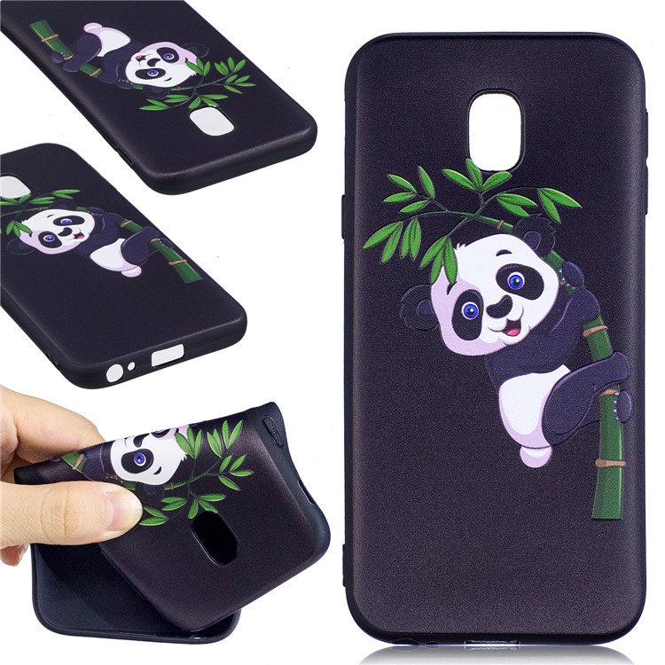 For Samsung Galaxy J3 (2017) EU Version Embossing Pattern Frosted TPU Phone Casing - Panda