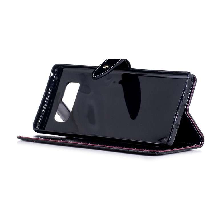Crocodile Texture PU Leather Wallet Phone Cover with Stand for Samsung Galaxy Note 8 - Black-5