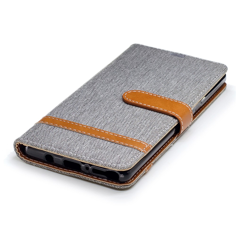 Two-tone Jean Cloth PU Leather Stand Phone Cover for Samsung Galaxy Note 8 - Grey-6