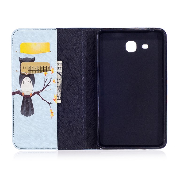 Pattern Printing Leather Wallet Flip Stand Shell for Samsung Galaxy Tab A 7.0 T280 T285 - Adorable Owl-8