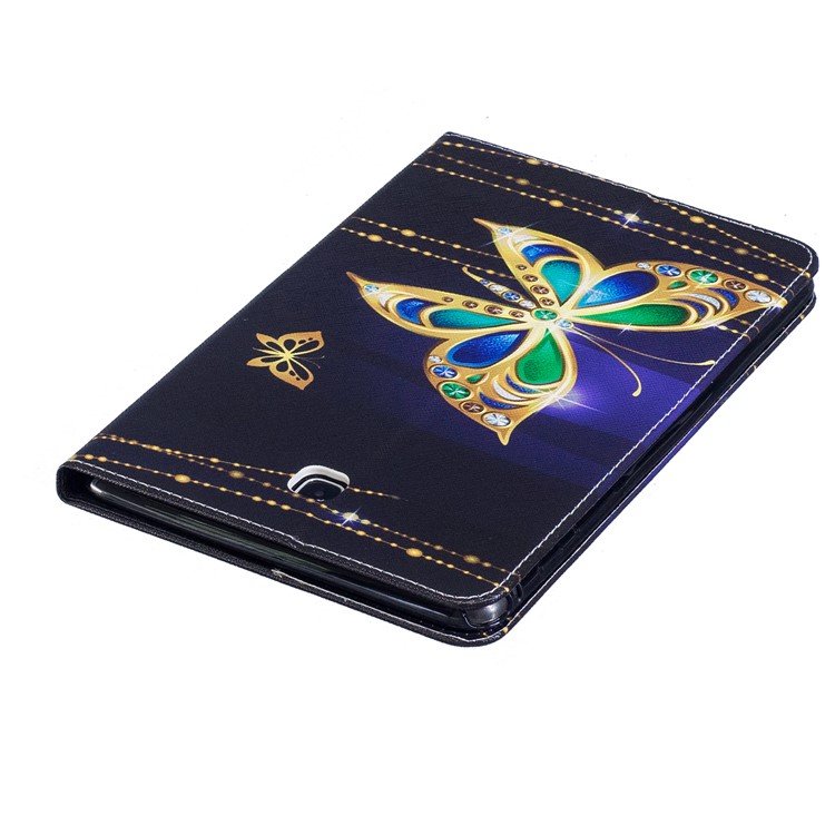 For Samsung Galaxy Tab A 8.0 T350 Pattern Printing PU Leather Wallet Stand Case - Golden Butterflies-7