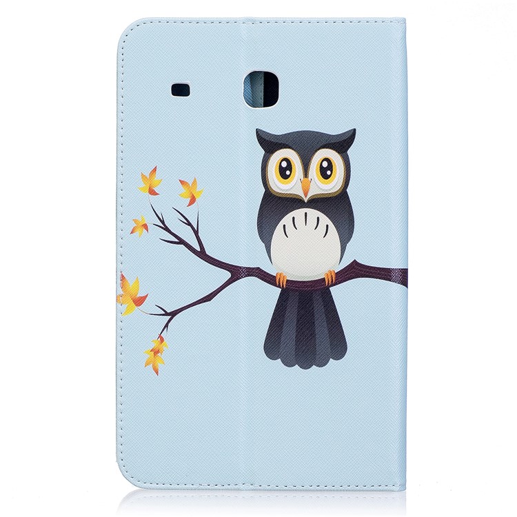 For Samsung Galaxy Tab E 8.0 T377 Pattern Printing Leather Wallet Protection Cover - Adorable Owl-3