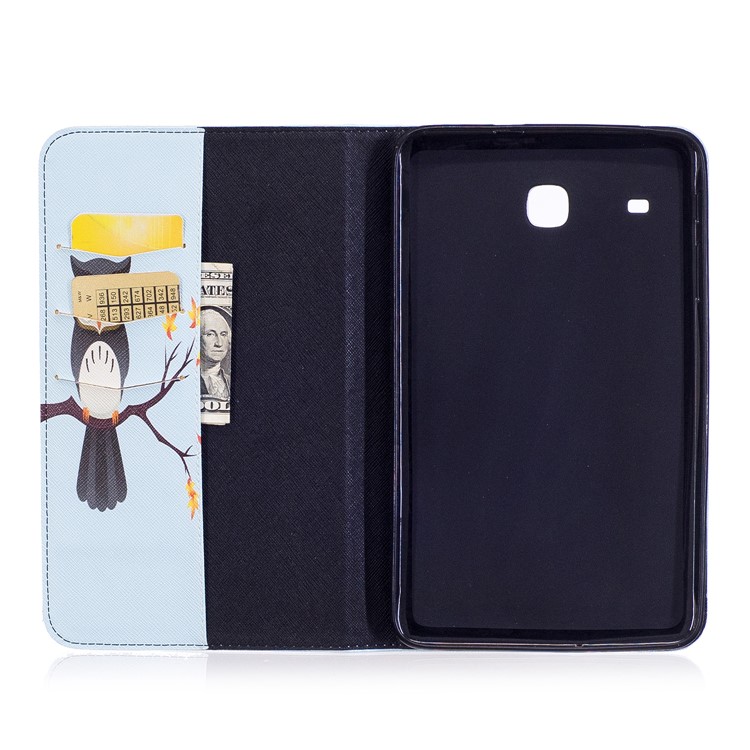 For Samsung Galaxy Tab E 8.0 T377 Pattern Printing Leather Wallet Protection Cover - Adorable Owl-8