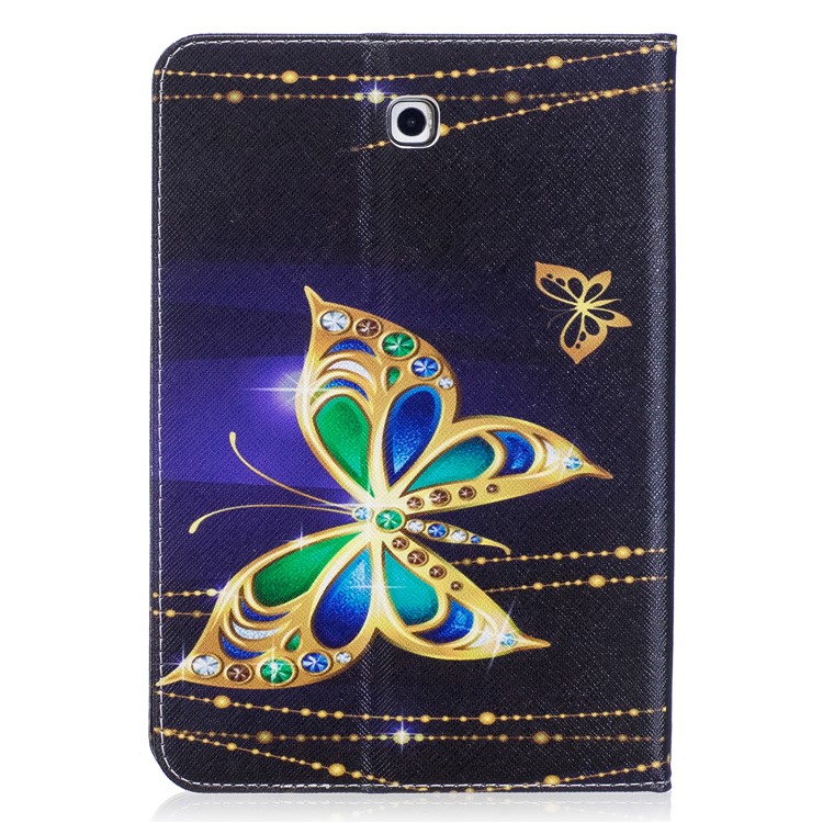 For Samsung Galaxy Tab S2 8.0 T710 T715 Pattern Printing Leather Wallet Protection Cover - Butterfly with Diamond-3