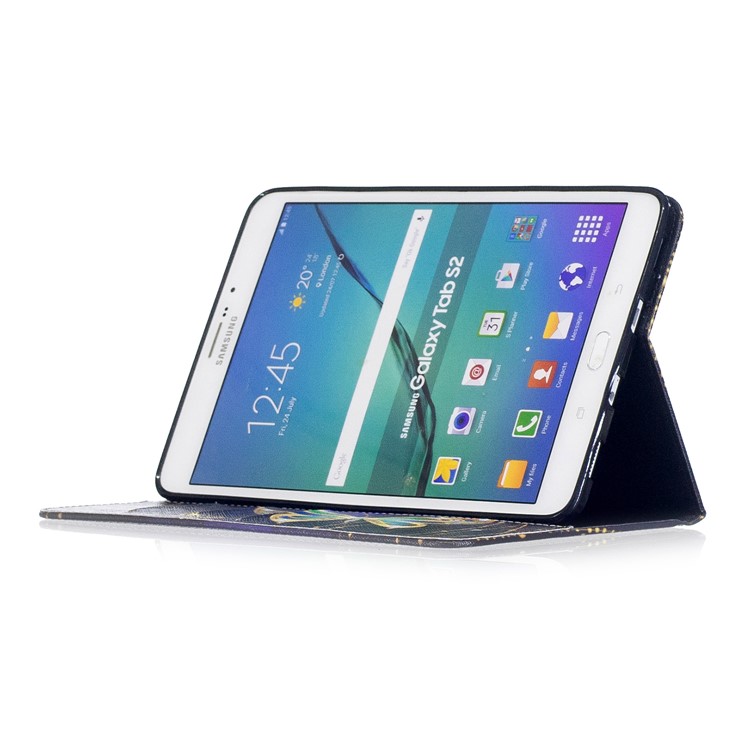 For Samsung Galaxy Tab S2 8.0 T710 T715 Pattern Printing Leather Wallet Protection Cover - Butterfly with Diamond-5