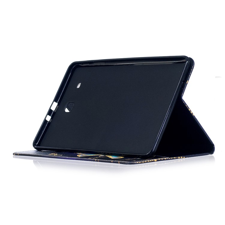 For Samsung Galaxy Tab E 9.6 T560 Pattern Printing PU Leather Wallet Stand Case - Butterfly with Diamond-5