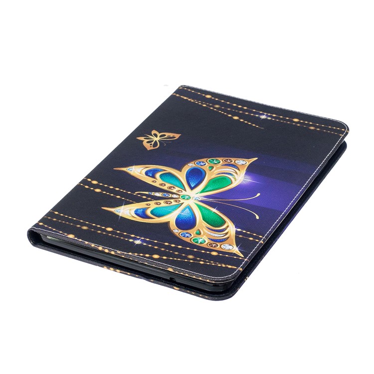 For Samsung Galaxy Tab E 9.6 T560 Pattern Printing PU Leather Wallet Stand Case - Butterfly with Diamond-6