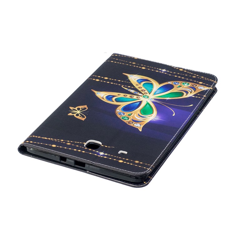 For Samsung Galaxy Tab E 9.6 T560 Pattern Printing PU Leather Wallet Stand Case - Butterfly with Diamond-7