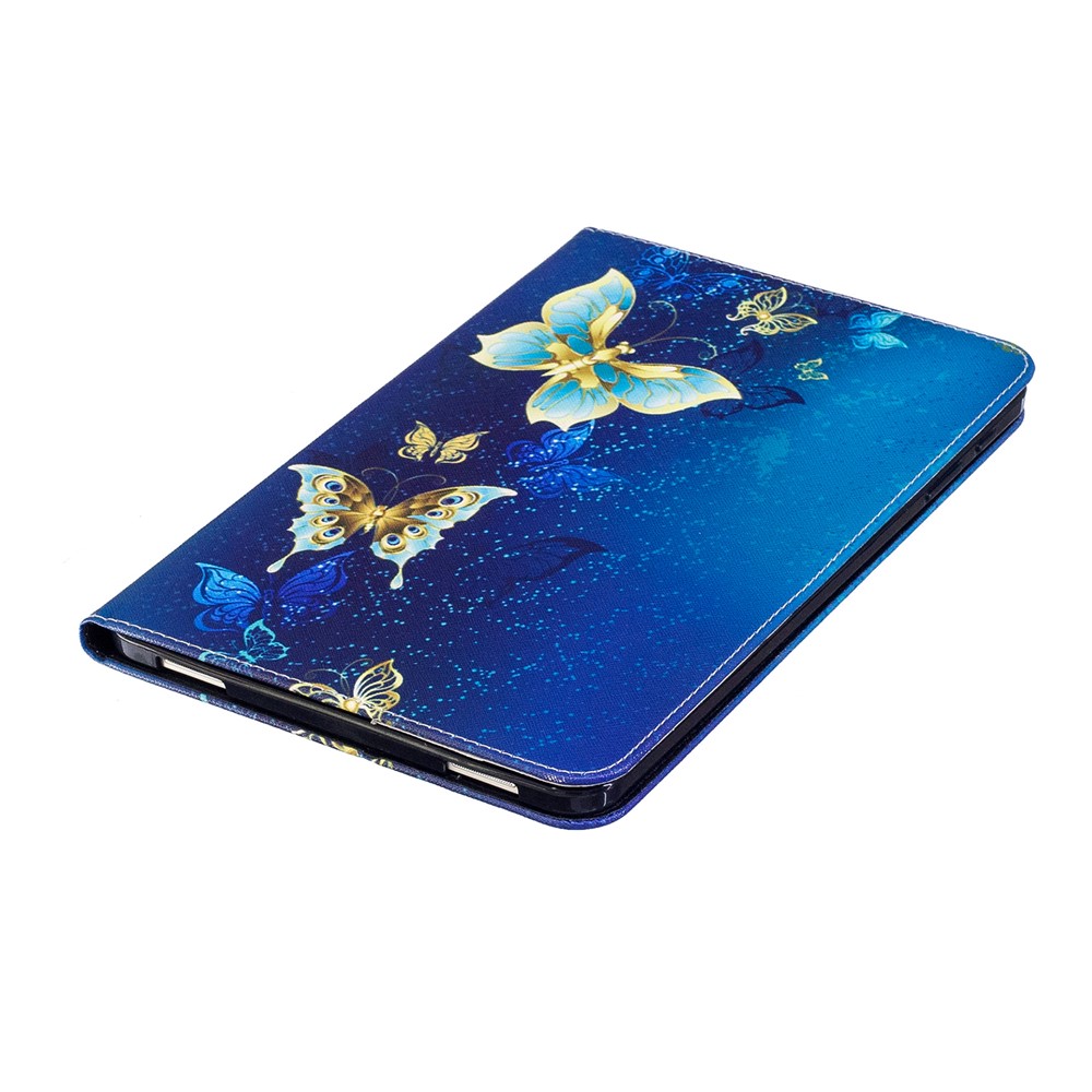 For Samsung Galaxy Tab A 10.1 (2016) T580 T585 Pattern Printing Leather Wallet Flip Cover - Blue Butterfly-6