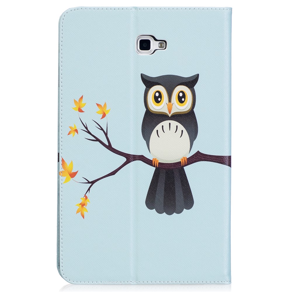 Impression sur motifs en cuir Portefeuille en cuir pour Samsung Galaxy Tab A 10.1(2016) T580 T585 - Chouette sur la branche-3