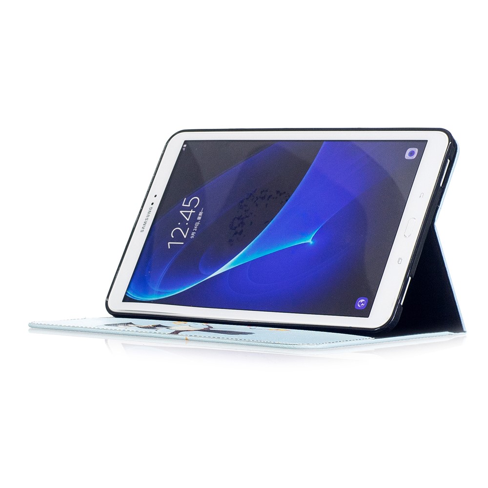 Impression sur motifs en cuir Portefeuille en cuir pour Samsung Galaxy Tab A 10.1(2016) T580 T585 - Chouette sur la branche-5