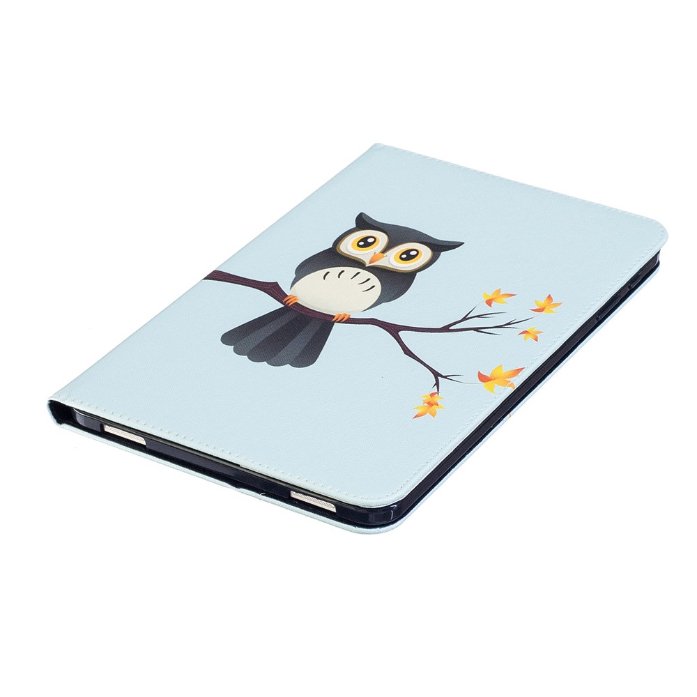 Impression sur motifs en cuir Portefeuille en cuir pour Samsung Galaxy Tab A 10.1(2016) T580 T585 - Chouette sur la branche-6