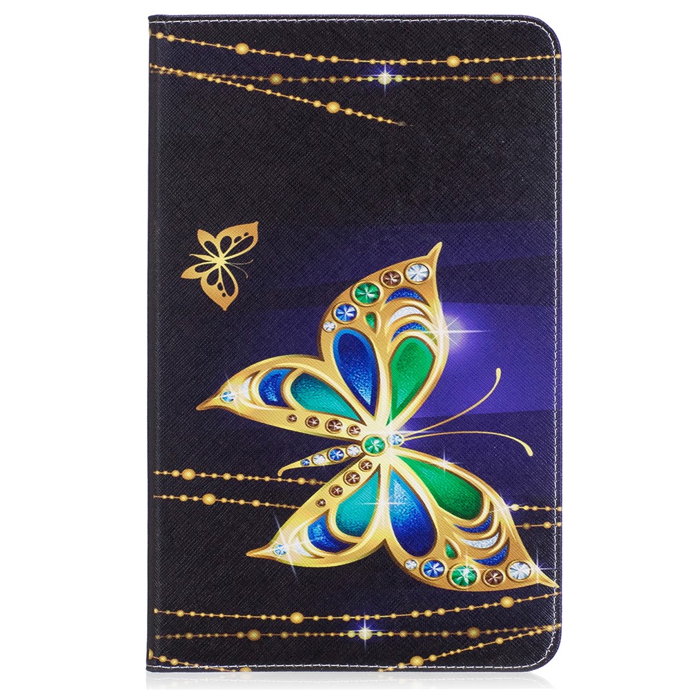 Pattern Printing Leather Wallet Flip Case para Samsung Galaxy Tab A 10.1 (2016) T580 T585 - Linda borboleta-2