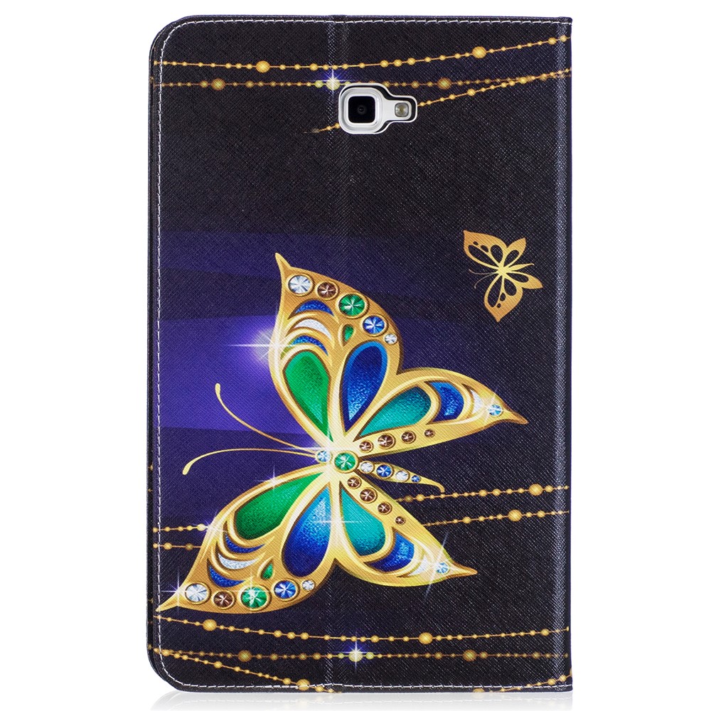 Pattern Printing Leather Wallet Flip Case para Samsung Galaxy Tab A 10.1 (2016) T580 T585 - Linda borboleta-3