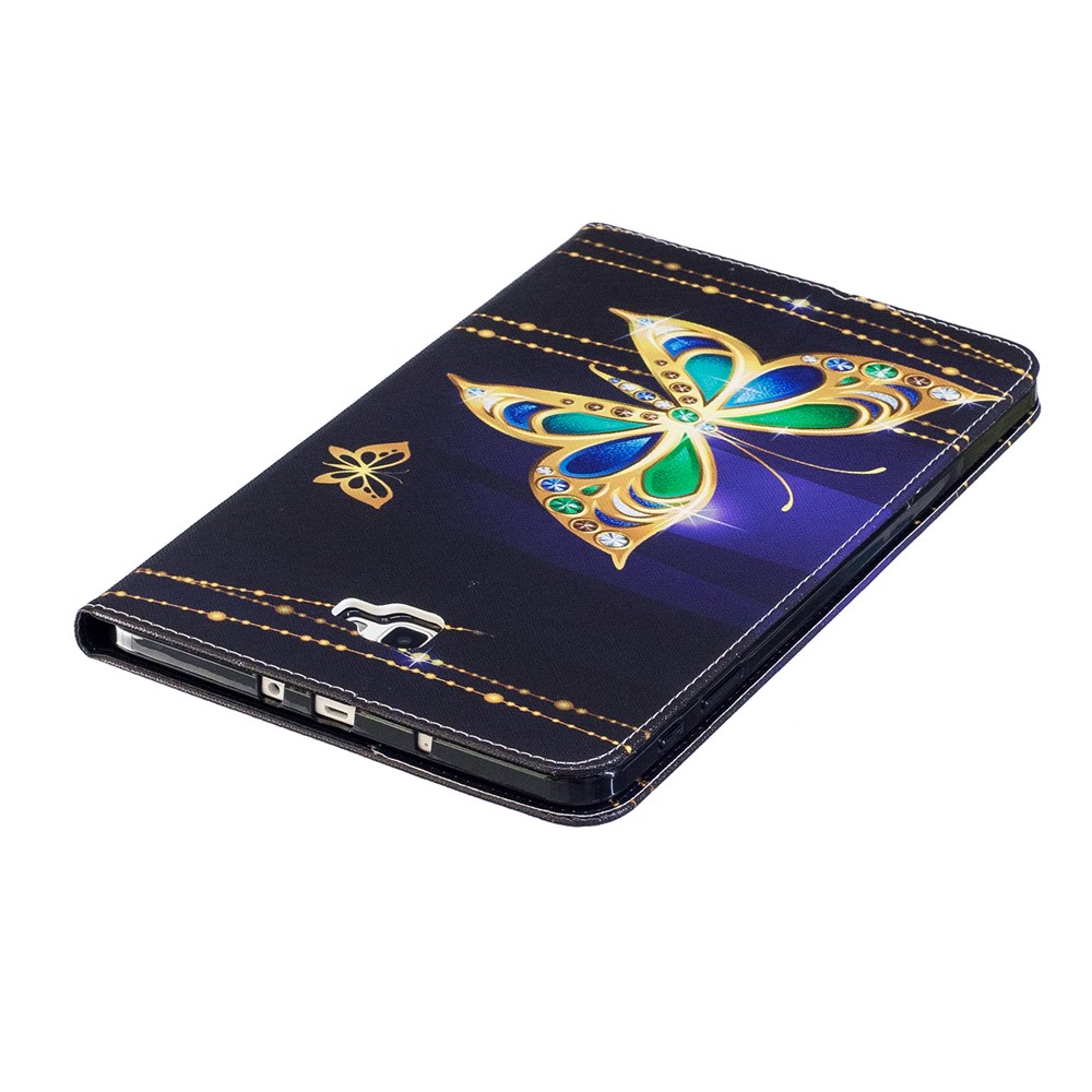 Pattern Printing Leather Wallet Flip Case para Samsung Galaxy Tab A 10.1 (2016) T580 T585 - Linda borboleta-7