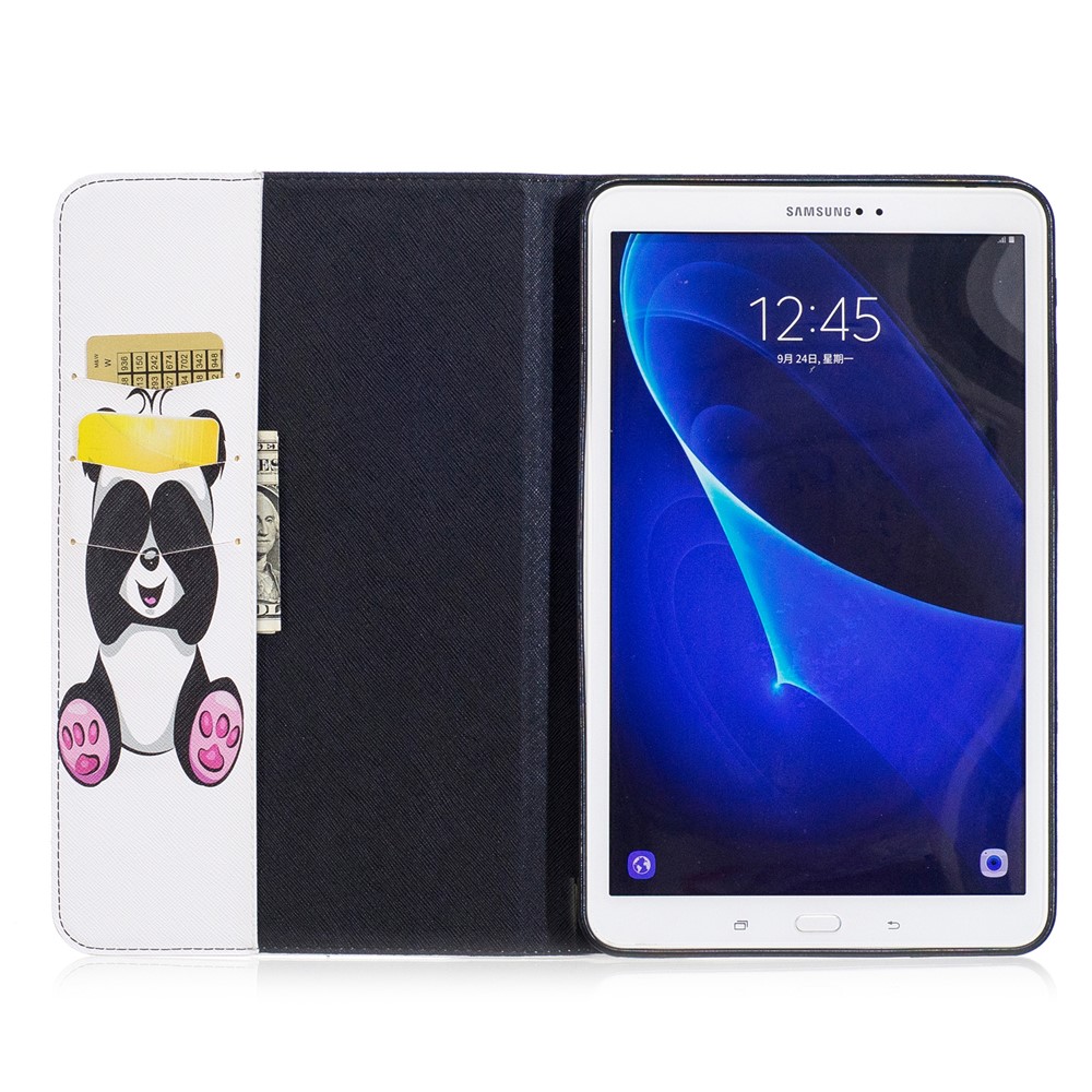 Patrón De La Impresión De La Cubierta Flip Billetera De Cuero Para Samsung Galaxy Tab A 10.1 (2016) T580 T585 - Lindo Panda-8