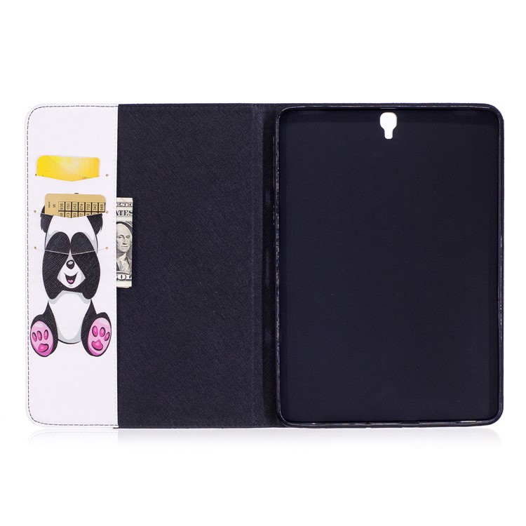 Pattern Printing Leather Wallet Case for Samsung Galaxy Tab S3 9.7 T820 T825 - Cute Panda-8