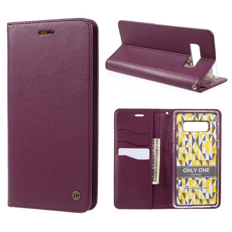 

ROAR KOREA Only One Wallet Stand Leather Case for Samsung Galaxy Note 8 - Wine Red
