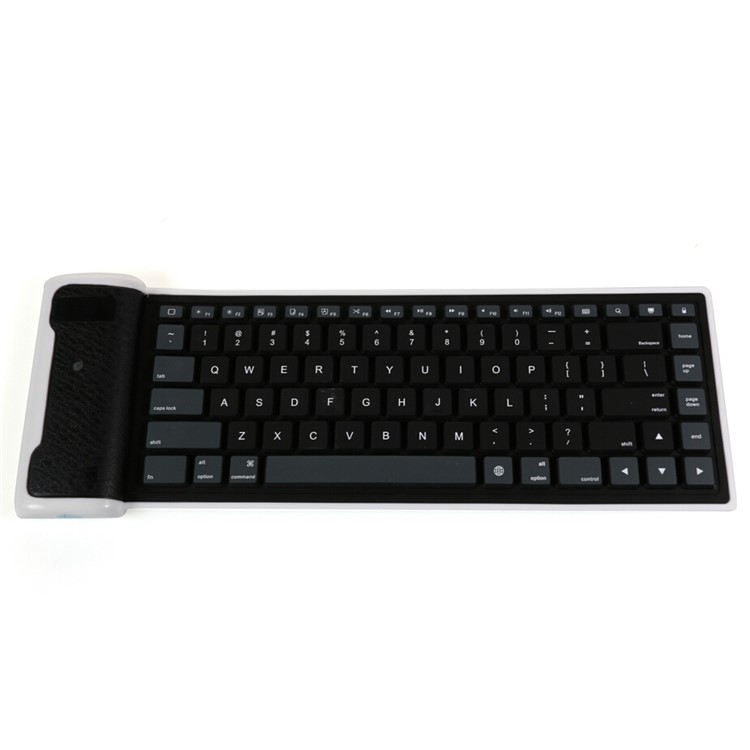 87-key Roll-Up Flexible Silicone Bluetooth 3.0 Keyboard for iPad Tablet - Black-1