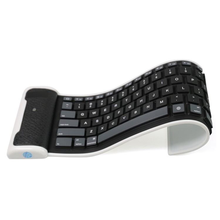 87-key Roll-Up Flexible Silicone Bluetooth 3.0 Keyboard for iPad Tablet - Black-2