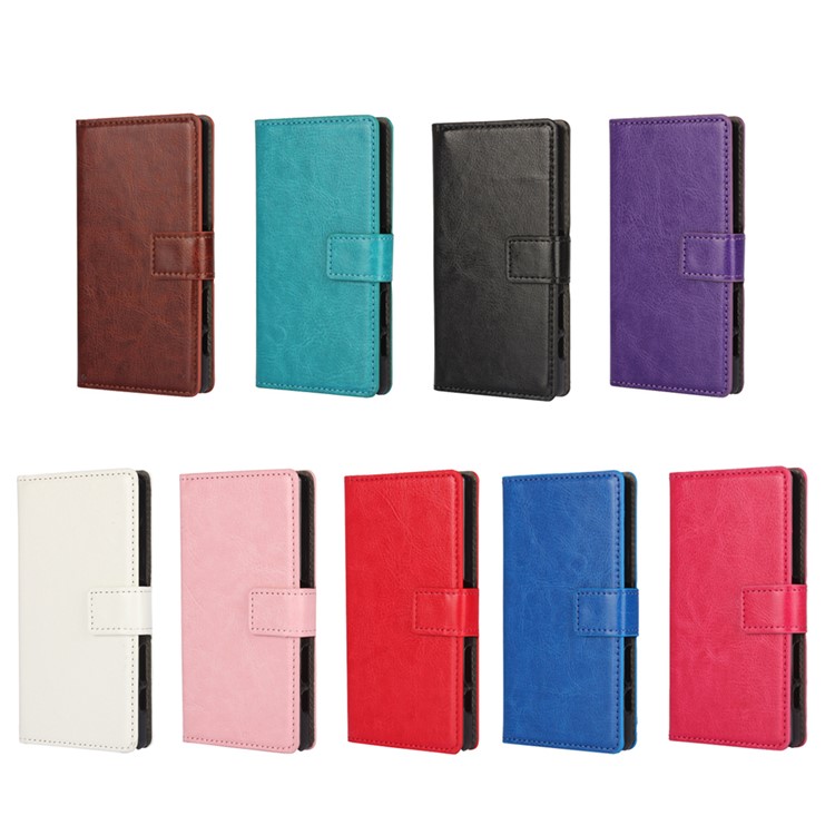 Crazy Horse PU Leather Case with Wallet Slots for Sony Xperia Z5 Compact - Red-4