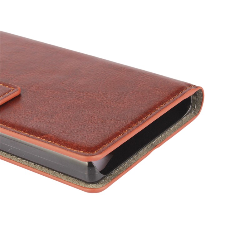 Crazy Horse Flip Funda de cuero para Sony Xperia Z5 Compact - marrón-9