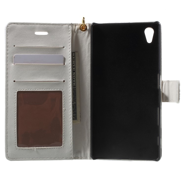 Textura De Crocodilo Flip Leather Wallet Cover For Sony Xperia Z5 / Z5 Dual - Branco-4