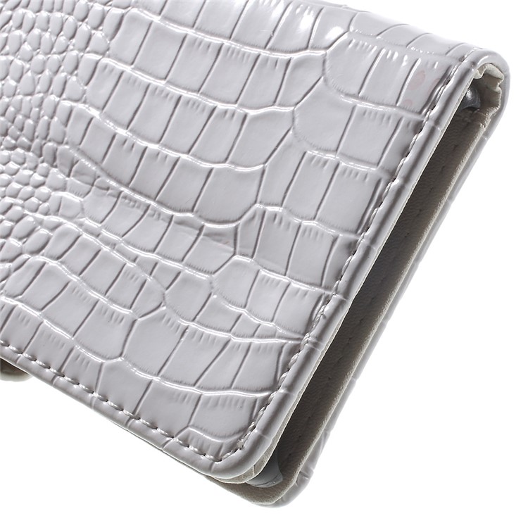 Textura De Crocodilo Flip Leather Wallet Cover For Sony Xperia Z5 / Z5 Dual - Branco-8
