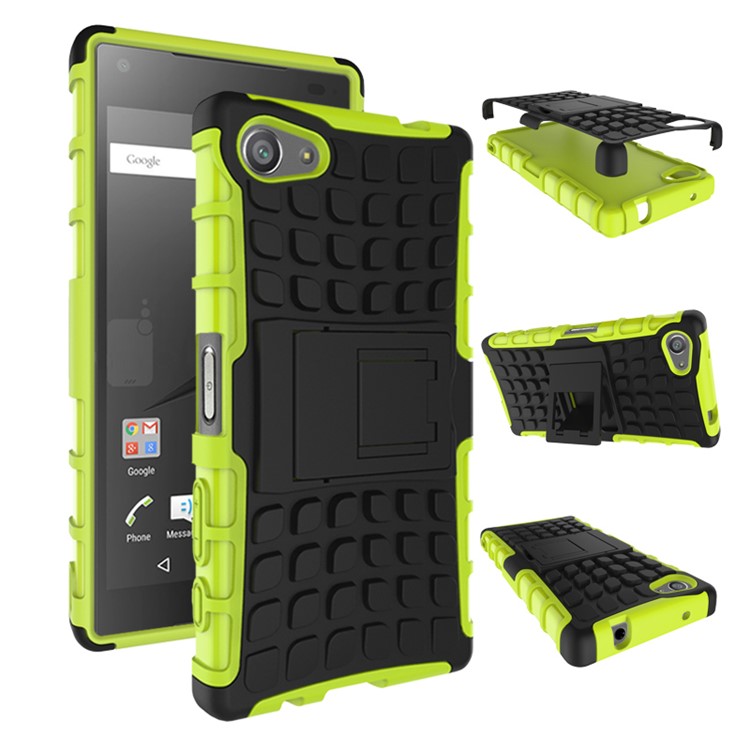 Deux Pièces antidérapant TPU Hybrid PC + Housse pour Sony Xperia Z5 Compact - Vert-2