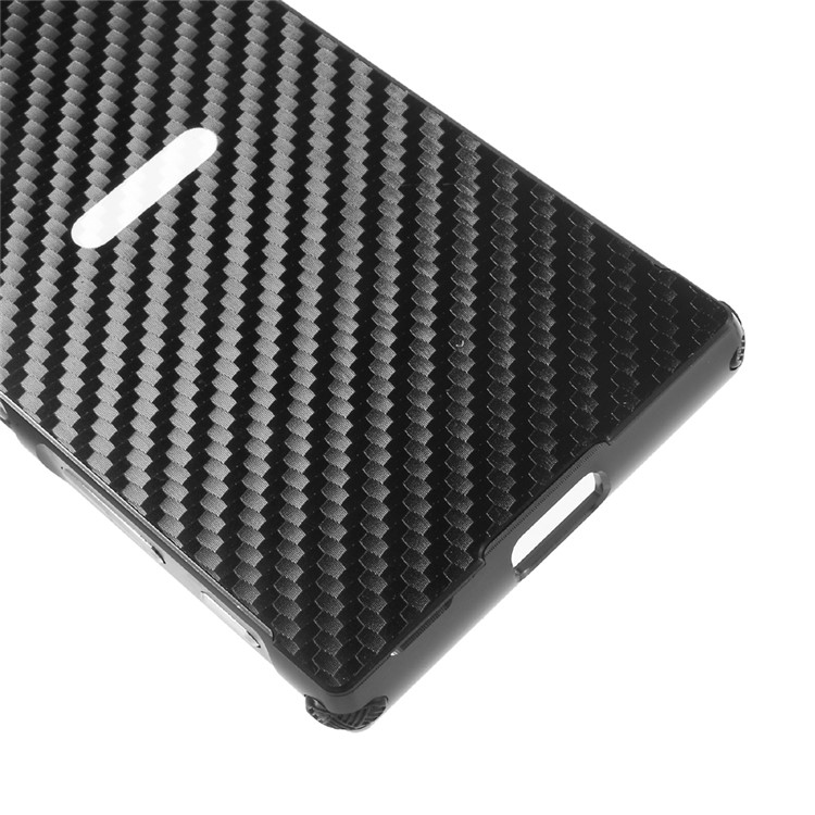 Aluminiumlegierung Stoßstange + Kohlefaser PC Zurück Fall Für Sony Xperia X Kompakt - Schwarz-5