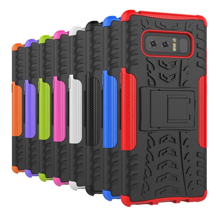 Anti-slip PC + TPU Hybrid Case Cover with Kickstand for Samsung Galaxy Note 8 - Rose-4