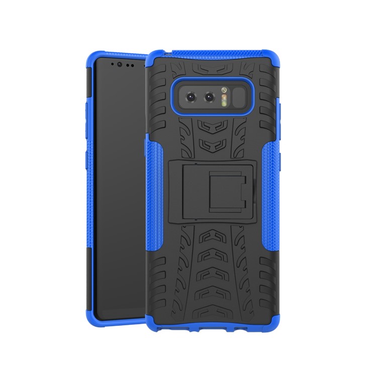 Tyre Pattern Kickstand 2-in-1 Detachable PC + TPU Phone Cover Case for Samsung Galaxy Note 8 - Blue-3